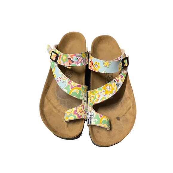 Birki’s by Birkenstock Fuji To Loop Sandals Floral Womens Size 6 Shoes - Picture 2 of 7
